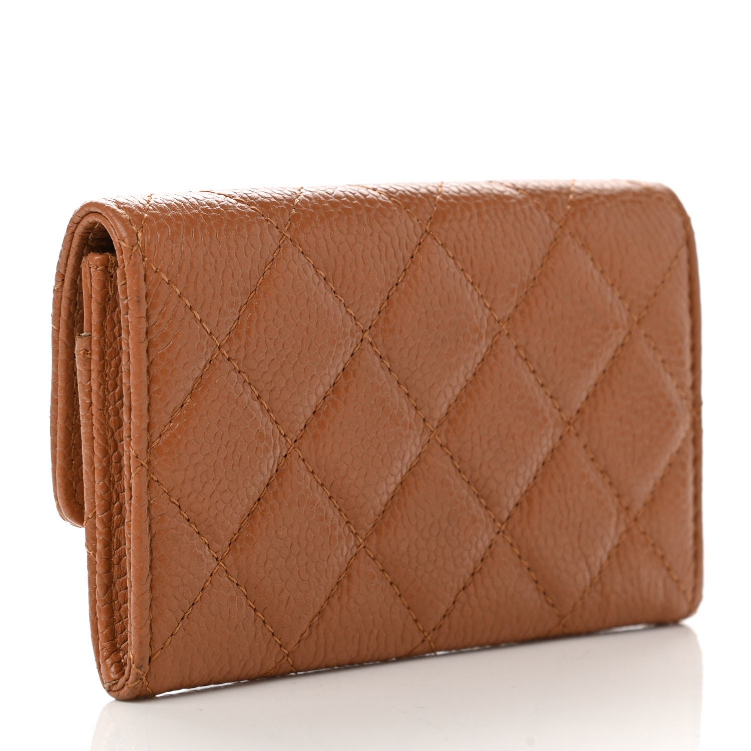 Chanel Caviar Quilted Card Holder Light Brown 3 of 9