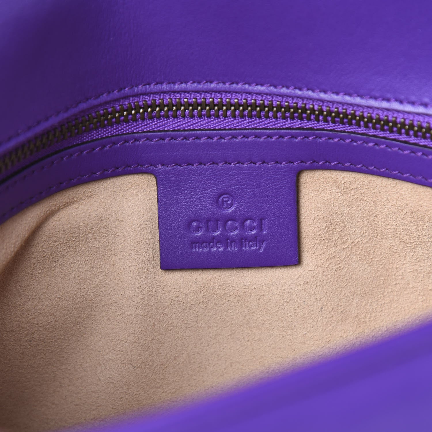 Gucci Calfskin Matelasse Small GG Marmont Shoulder Bag Shine Purple 6 of 10