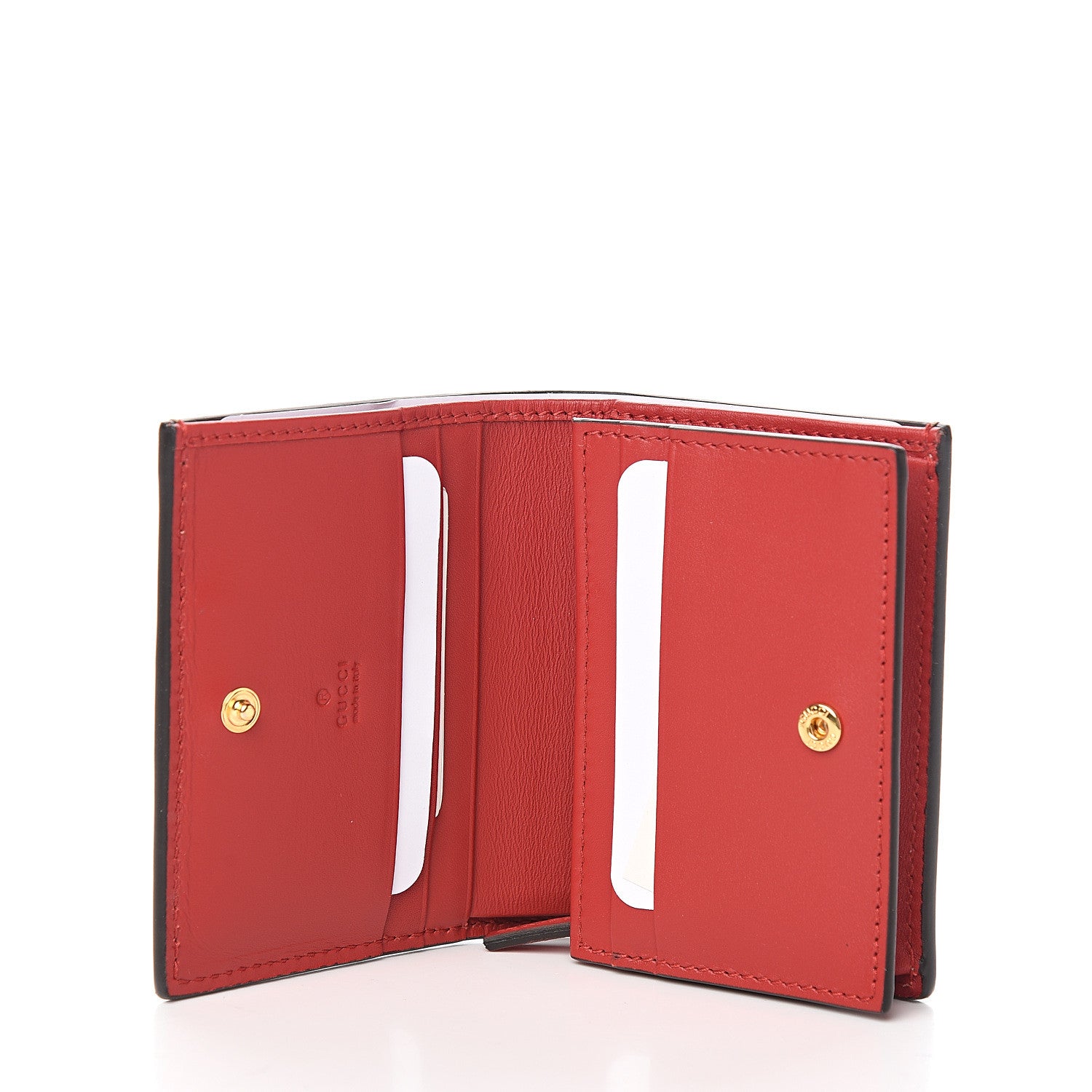 Gucci GG Supreme Monogram Bosco Patch Card Case Wallet Beige Malva Hibiscus Red 4 of 7