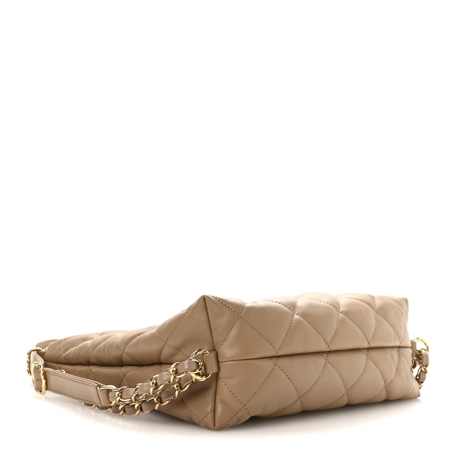 Chanel Lambskin Quilted Hobo Beige 3 of 10