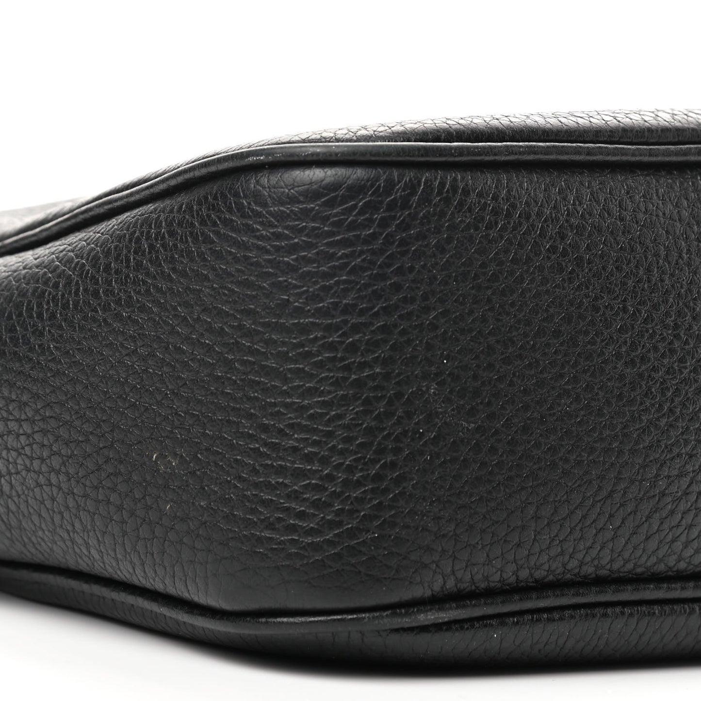 Pebbled Calfskin Small Soho Disco Bag Black