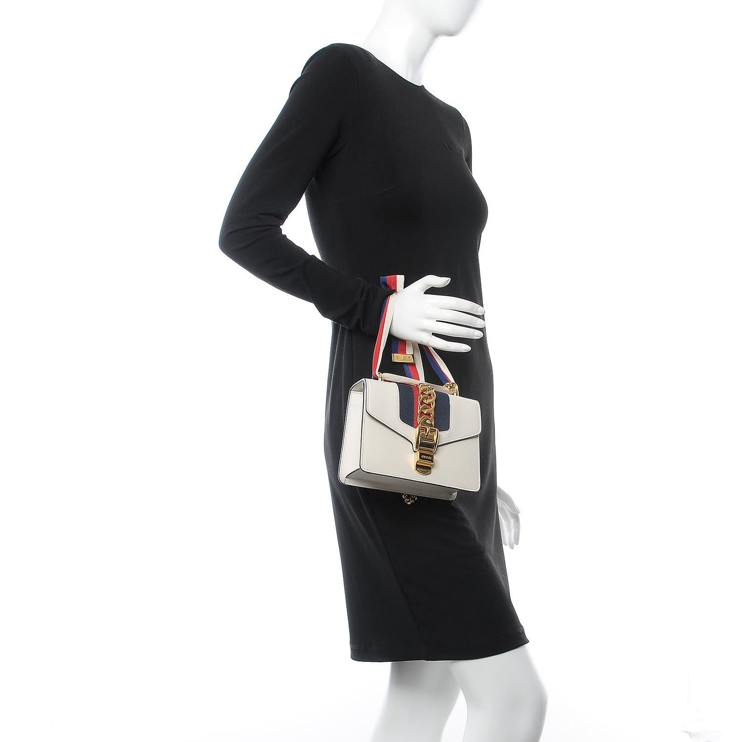 Calfskin Mini Sylvie Chain Shoulder Bag White