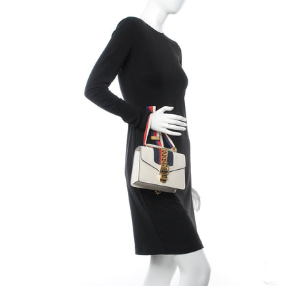 Gucci Calfskin Mini Sylvie Chain Shoulder Bag White 2 of 8