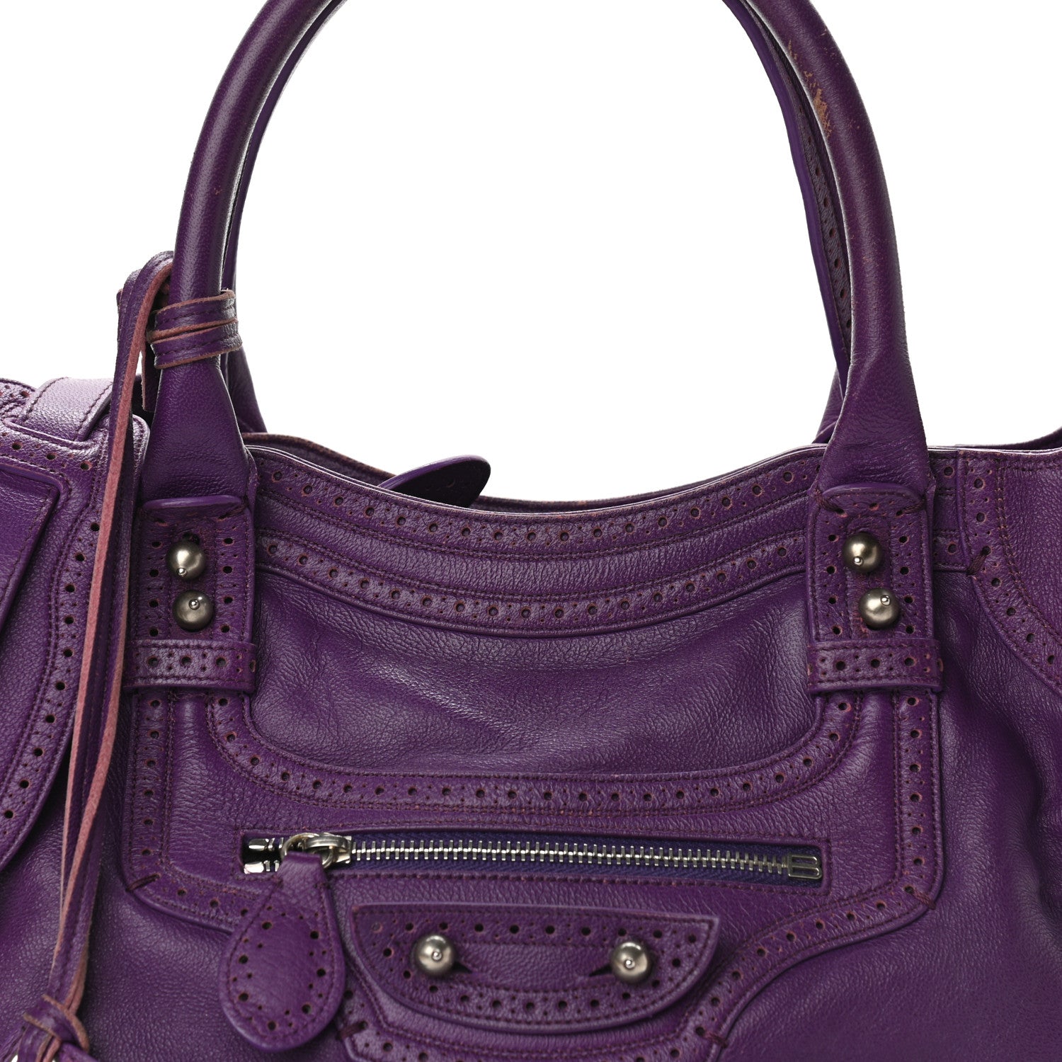 Balenciaga Agneau Classic Silver Hardware Riva Velo Purple 8 of 14