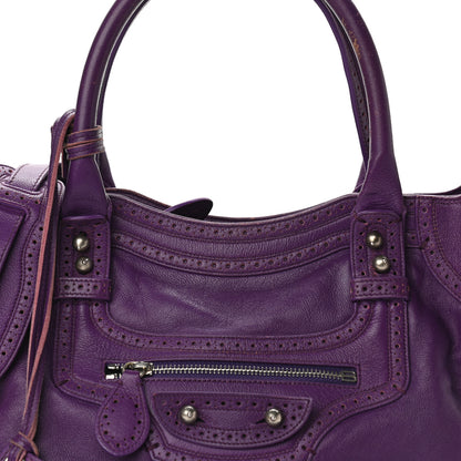 Balenciaga Agneau Classic Silver Hardware Riva Velo Purple 8 of 14