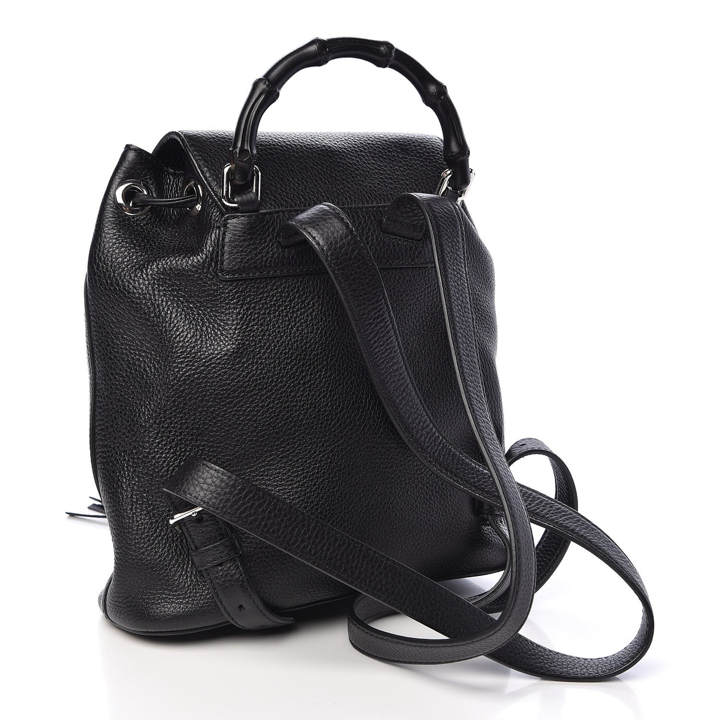 Calfskin Small Bamboo Backpack Black