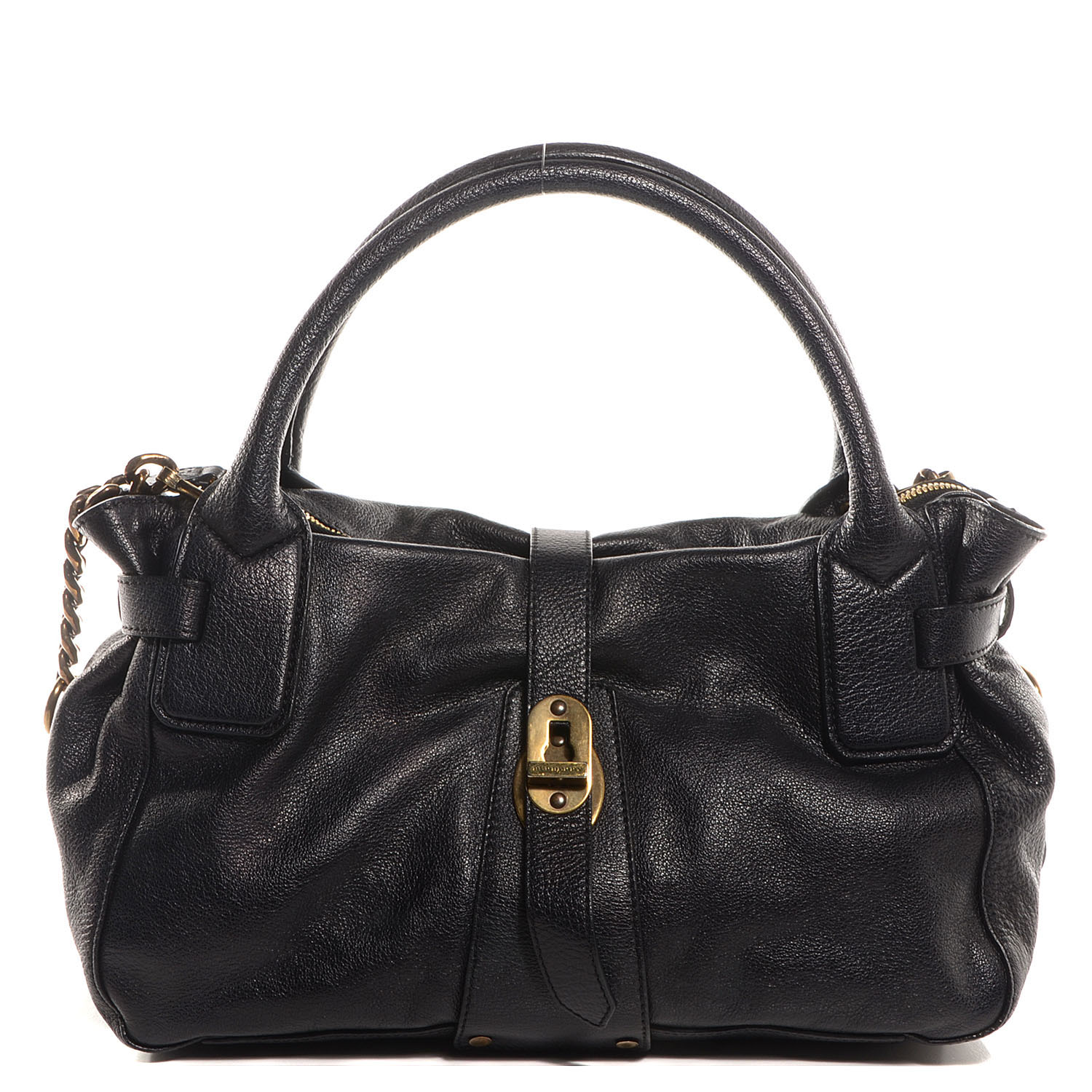 Burberry Buffalo Leather East West Tote Black 1 of 11