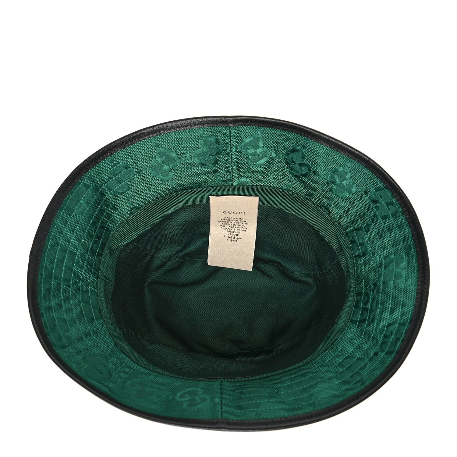 Gucci Econyl Nylon Monogram Off The Grid Will Bucket Hat XL Scrabble Green Black 6 of 9