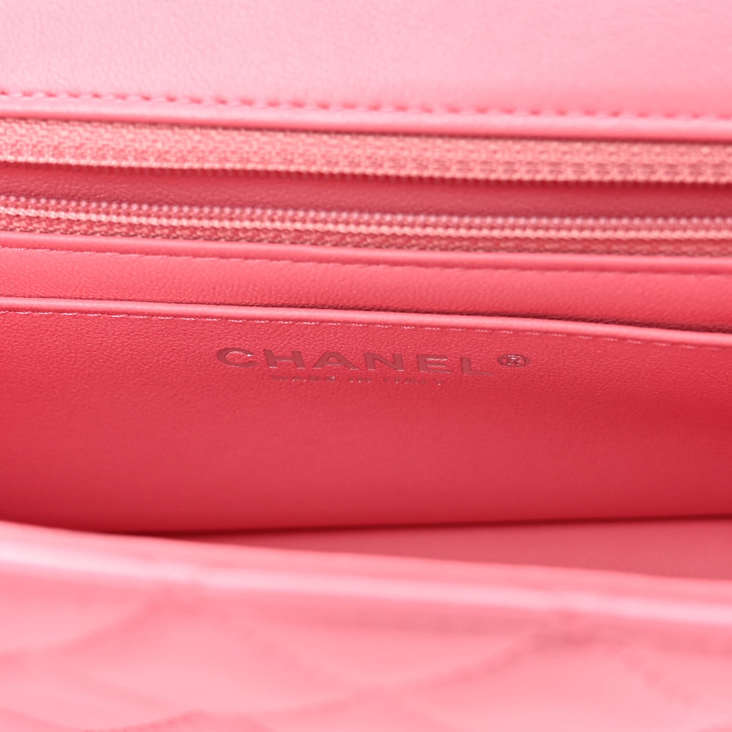 Lambskin Quilted Mini Rectangular Flap Pink
