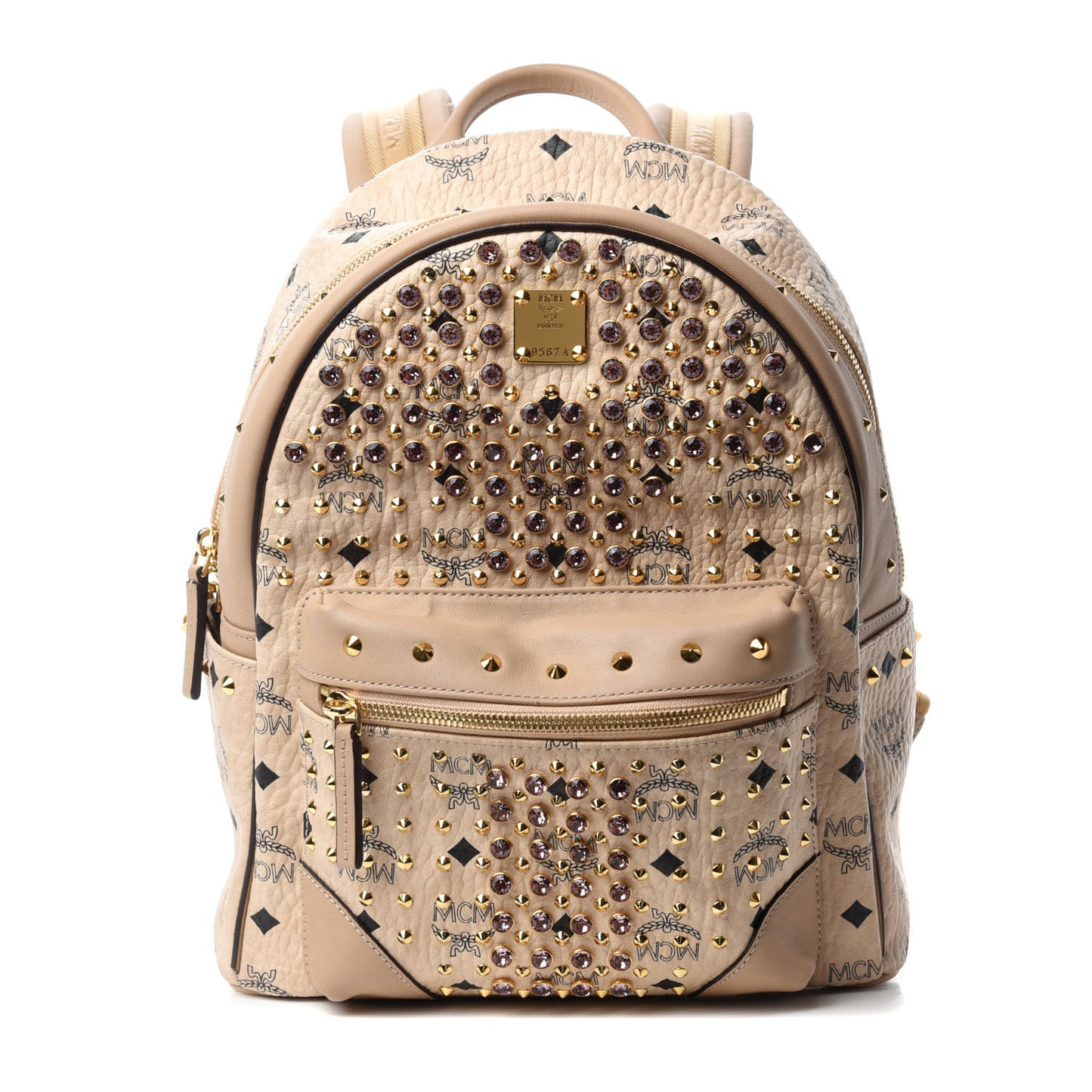 Visetos Small Stud Stark Backpack Beige