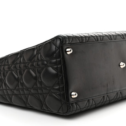 Christian Dior Lambskin Cannage Large Lady Dior Black 9 of 15
