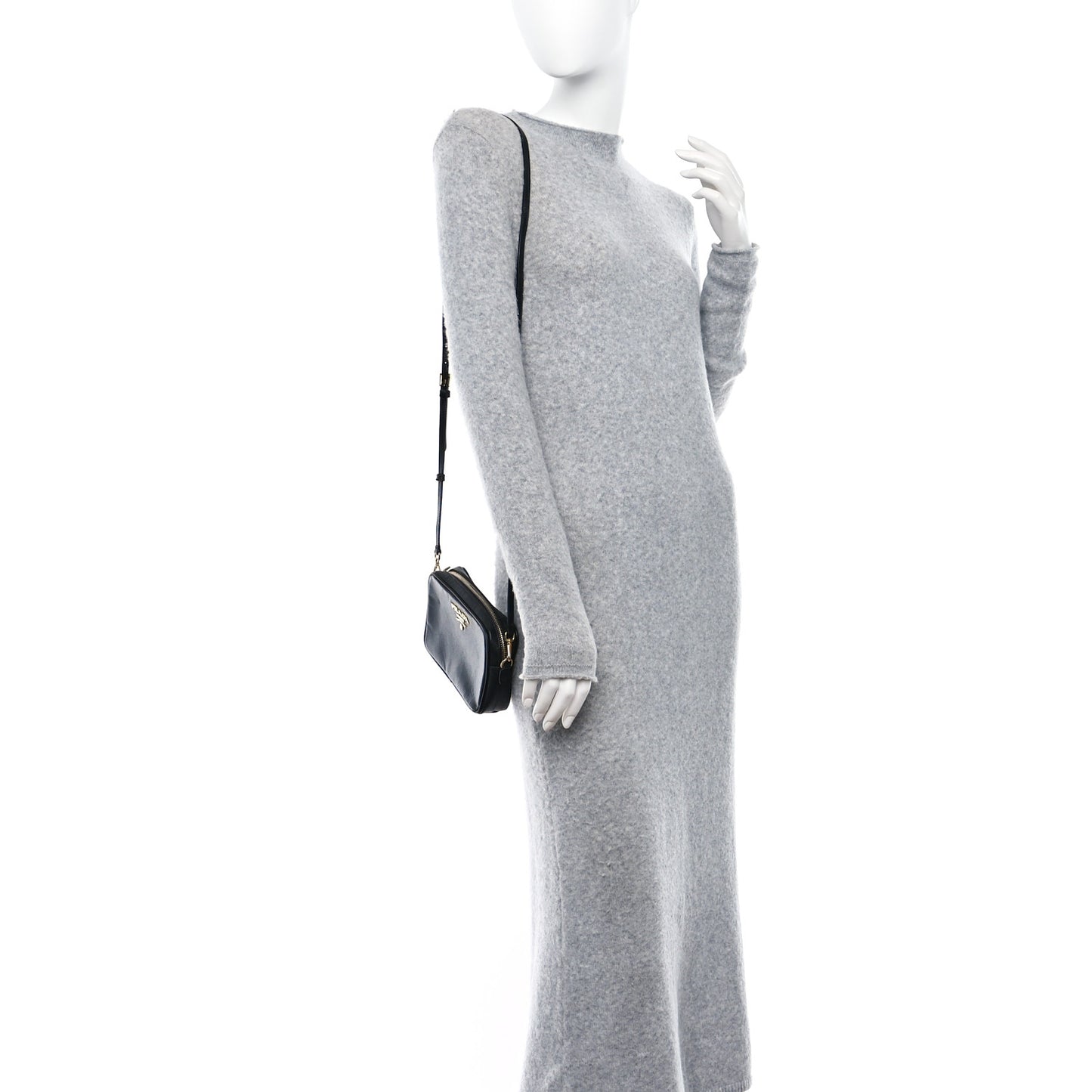 Saffiano Mini Camera Crossbody Bag Black