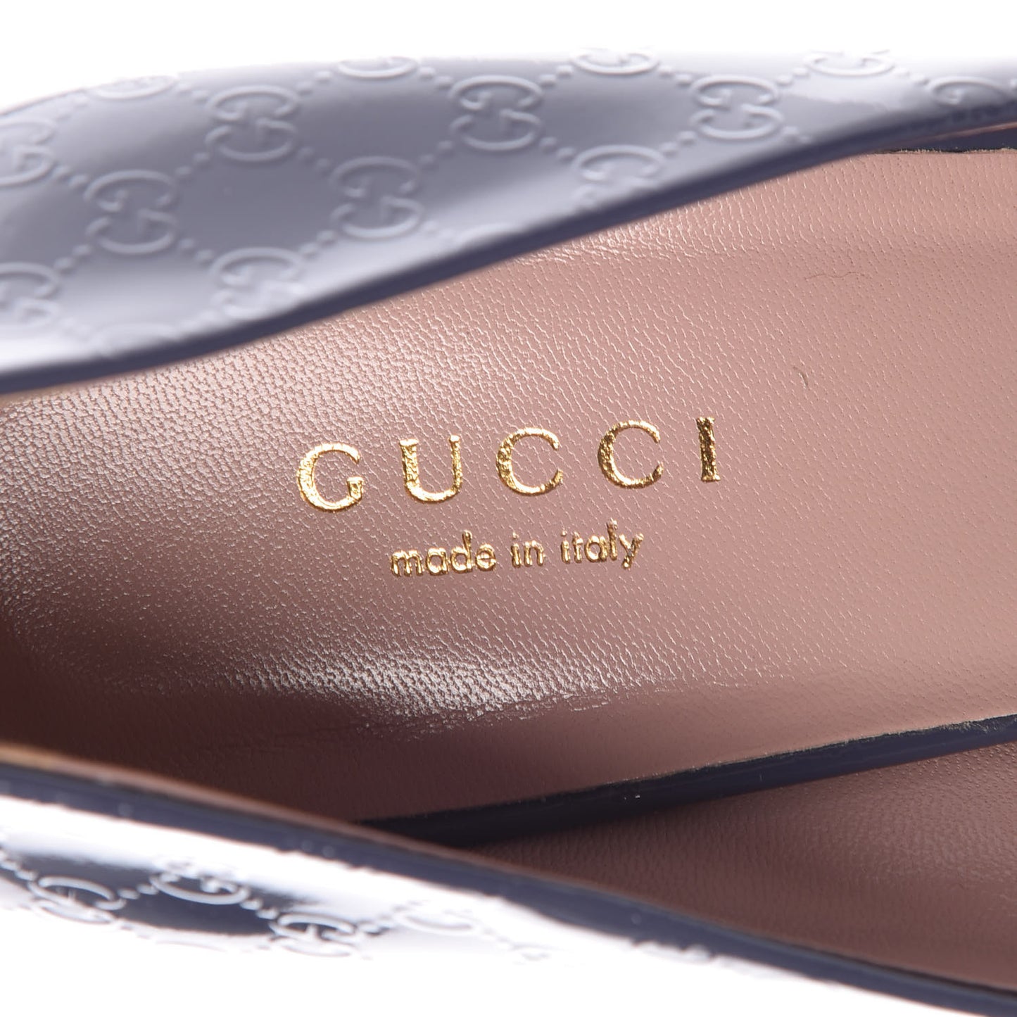 Patent Guccissima Horsebit Peep Toe Pumps 39 Lavender
