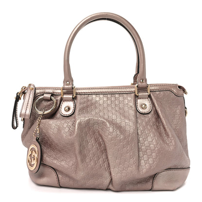 Gucci Metallic Microguccissima Medium Sukey Top Handle Bag Dark Cipria 1 of 10