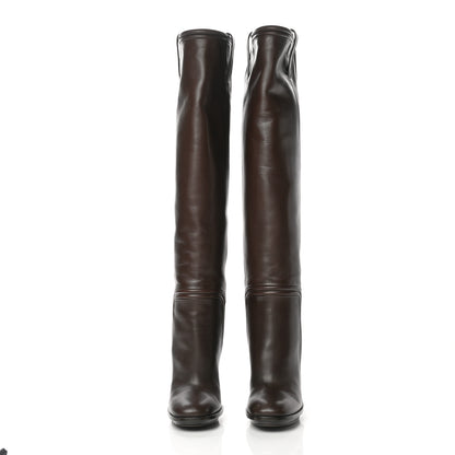 Gucci Calfskin Lifford Knee High Boots 38.5 Brown 2 of 11
