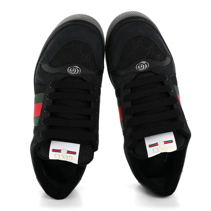 Gucci Calfskin Nylon GG Monogram Calfskin Web Mens Screener Sneakers 8.5 Black 2 of 10