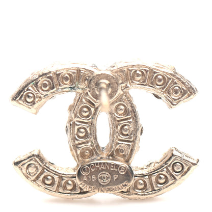 Chanel Crystal Pearl CC Earrings Gold 4 of 5