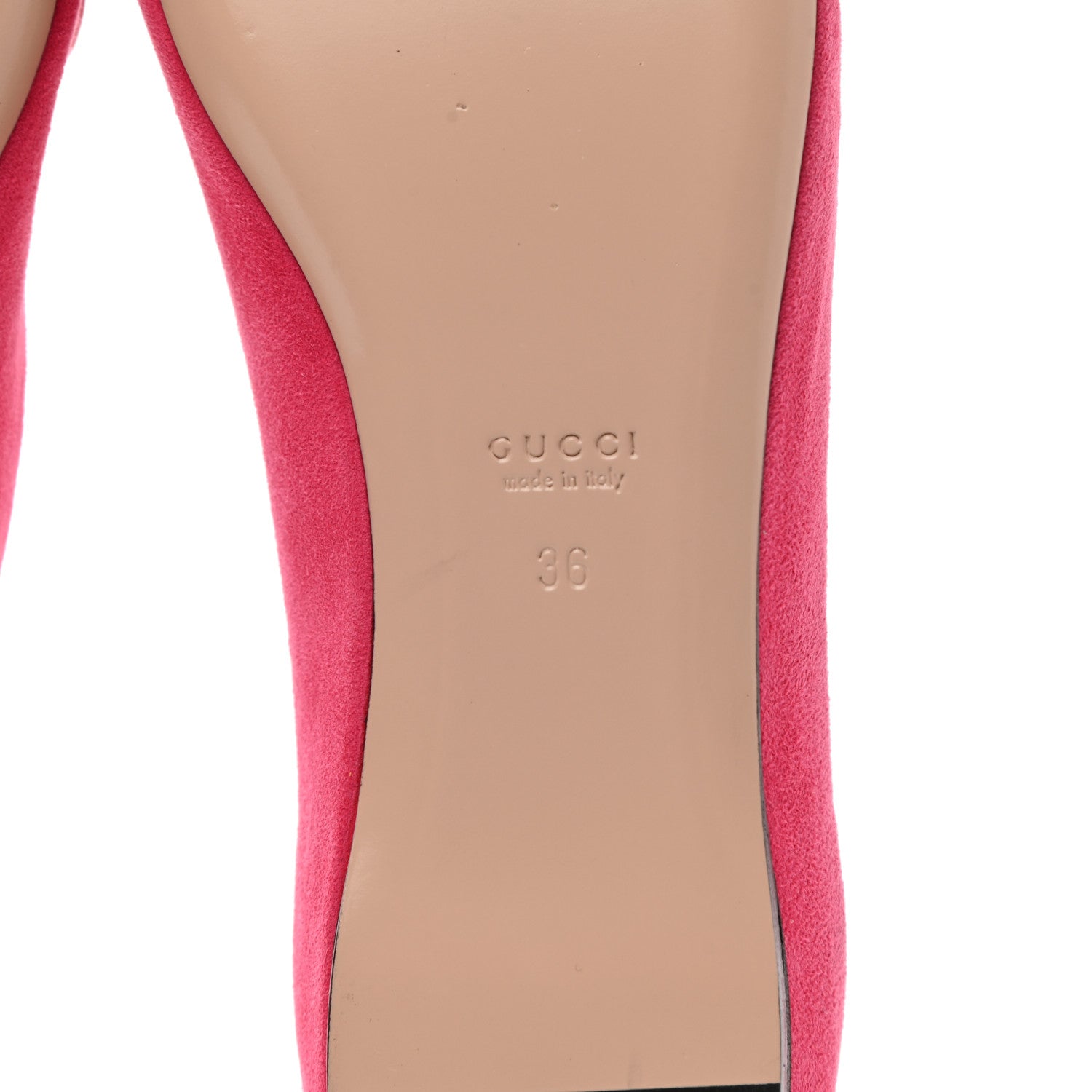 Gucci Kid Scamosciato GG Marmont Fringe Flats 36 Hot Pink 6 of 8