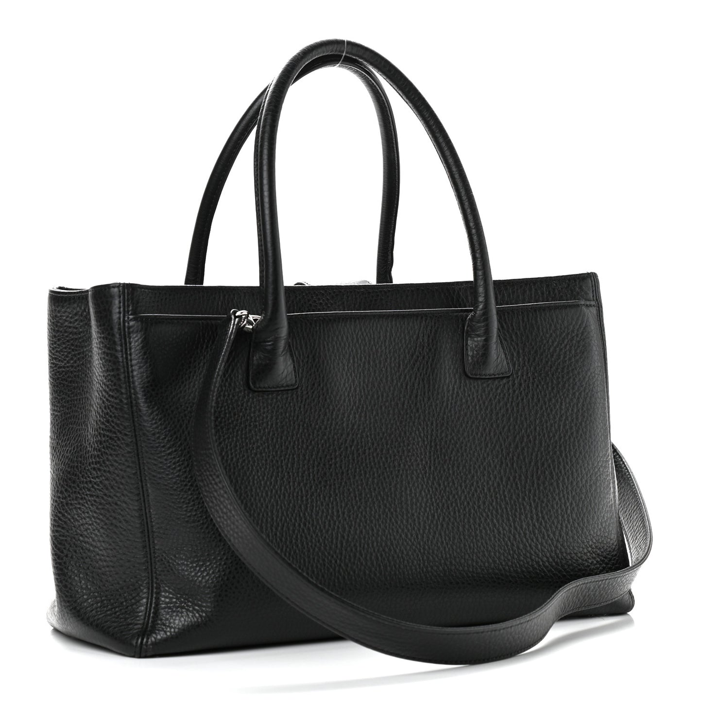 Calfskin Cerf Executive Shopper Tote Black