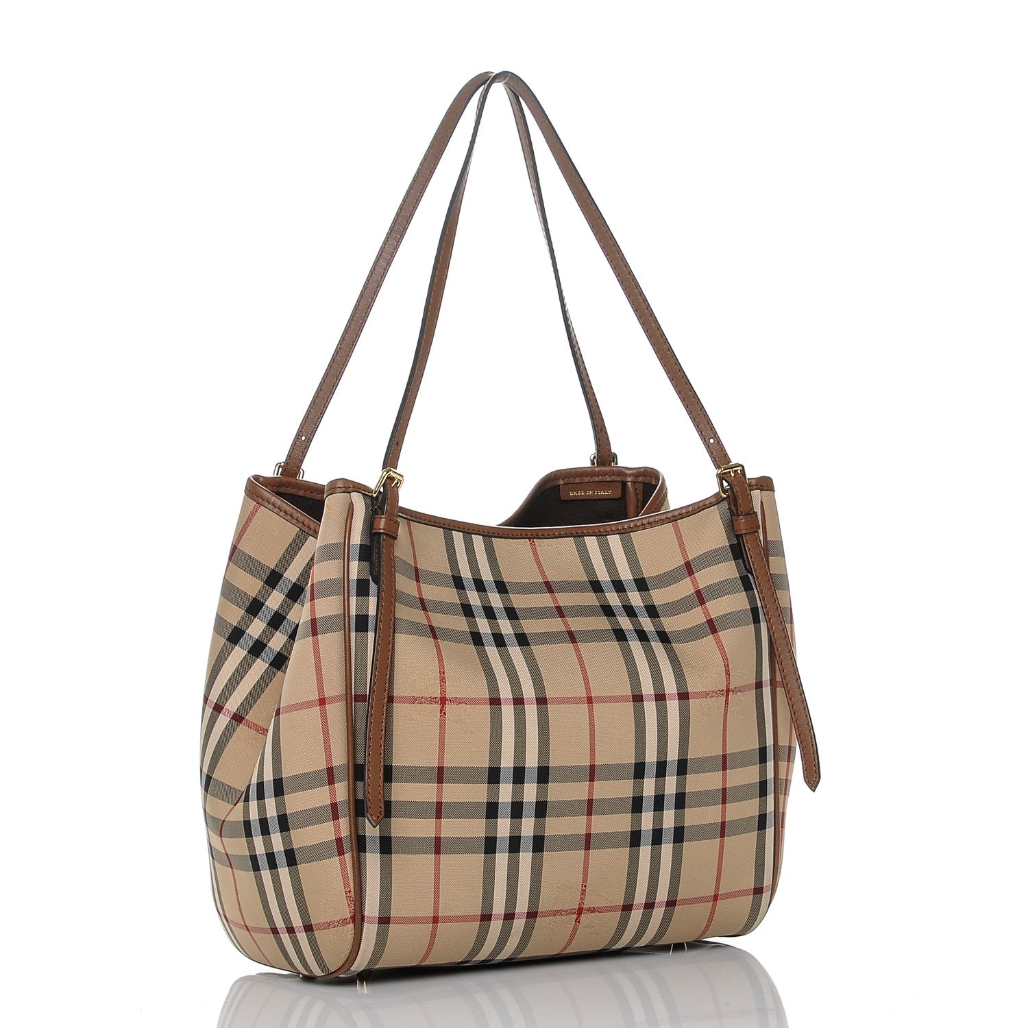 Burberry Horseferry Check Small Canter Tote Tan 3 of 7