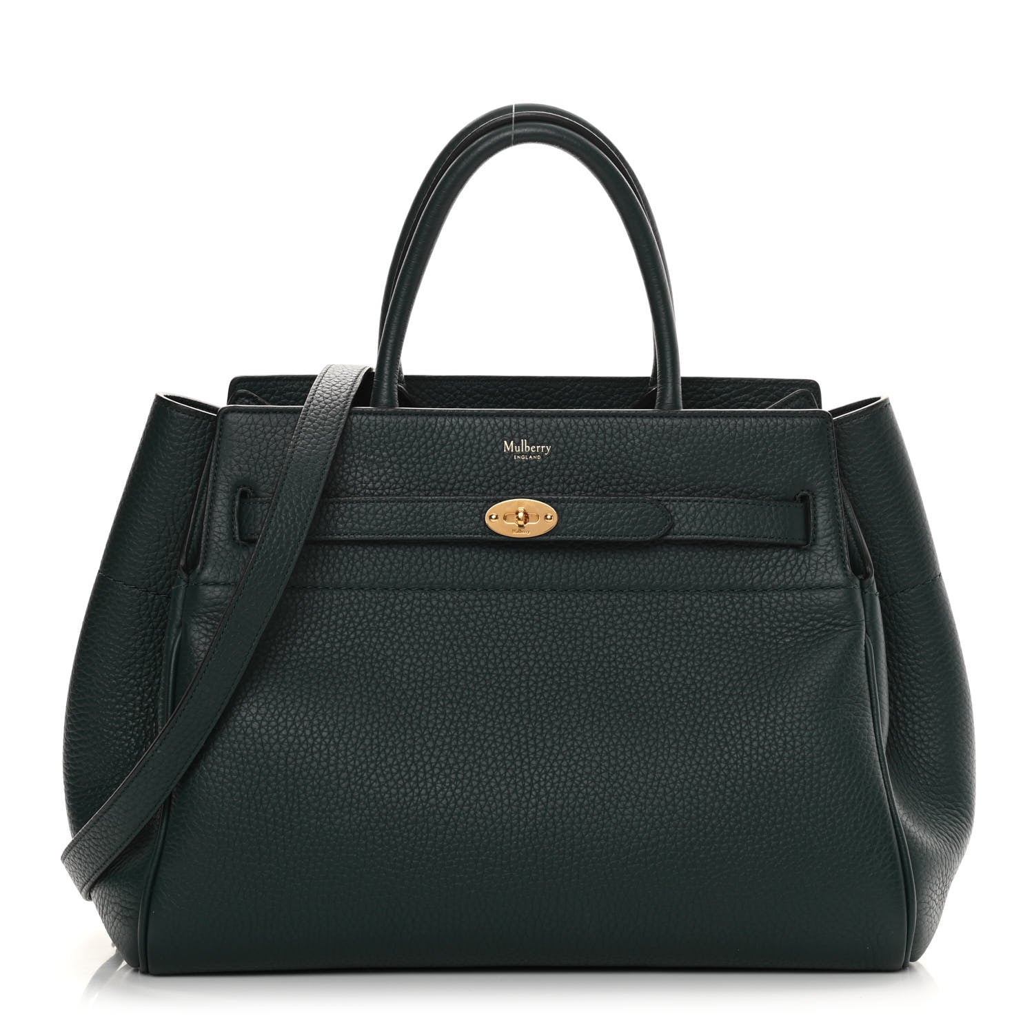 Mulberry Heavy Grain Belted Bayswater Tote Mulberry Green 1 of 10