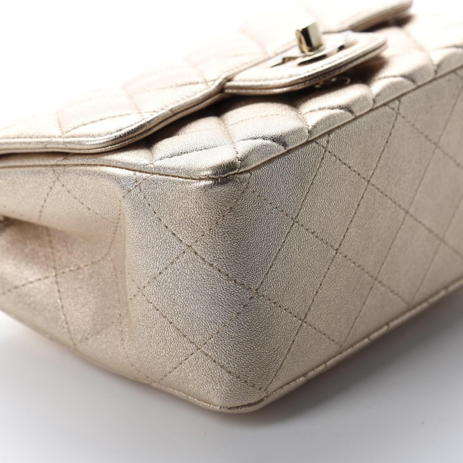 Chanel Metallic Lambskin Quilted Mini Square Flap Gold 6 of 10