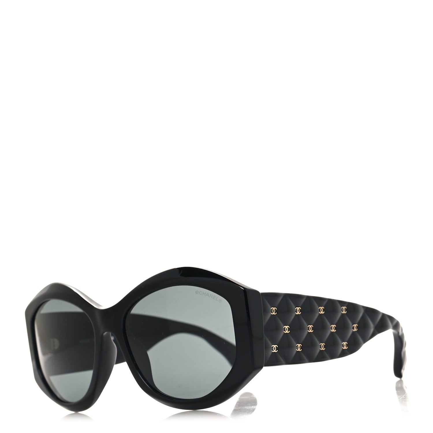 Chanel Acetate Quilted CC Sunglasses 5486-A Black 1 of 7