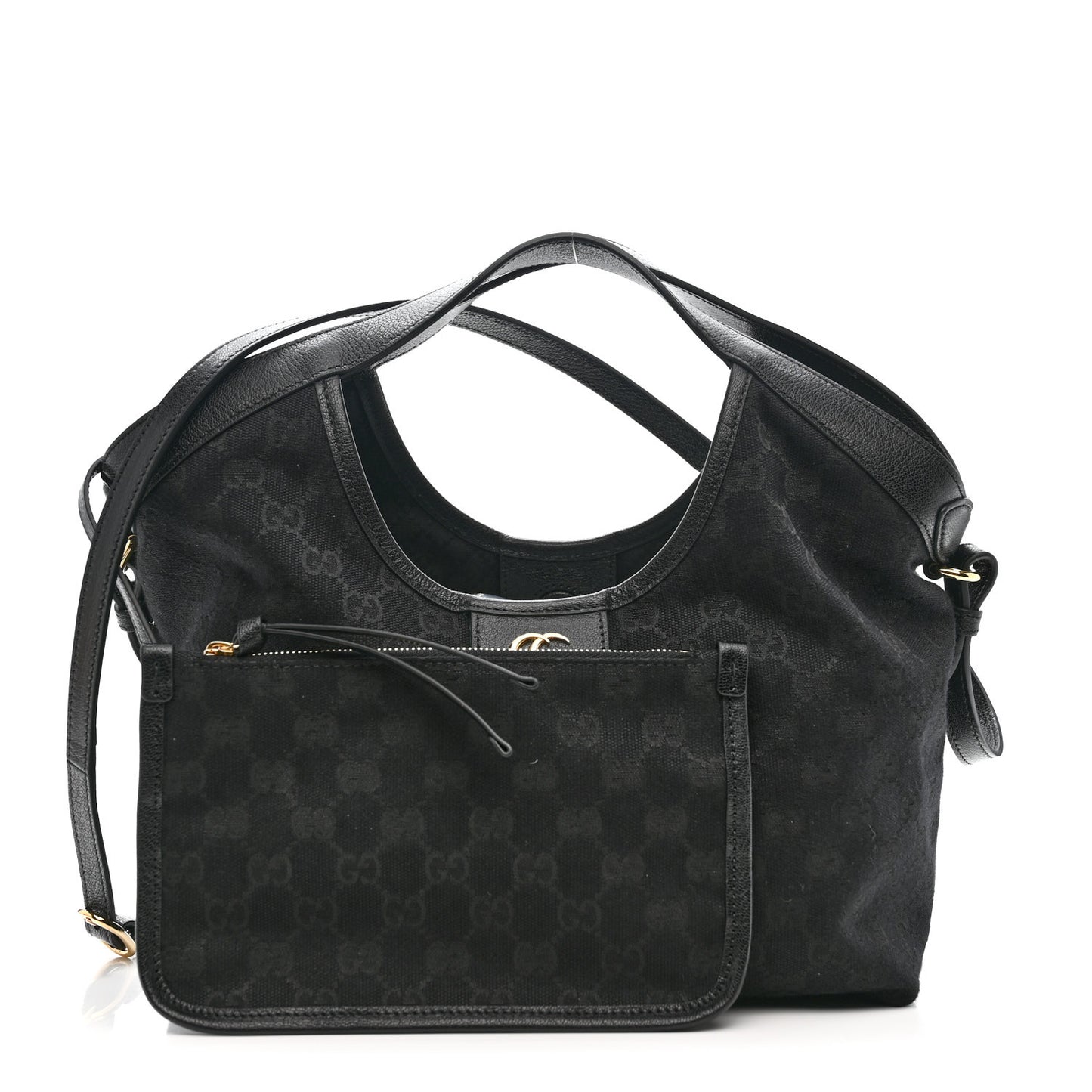 Denim GG Monogram Web Small Giglio Tote Black