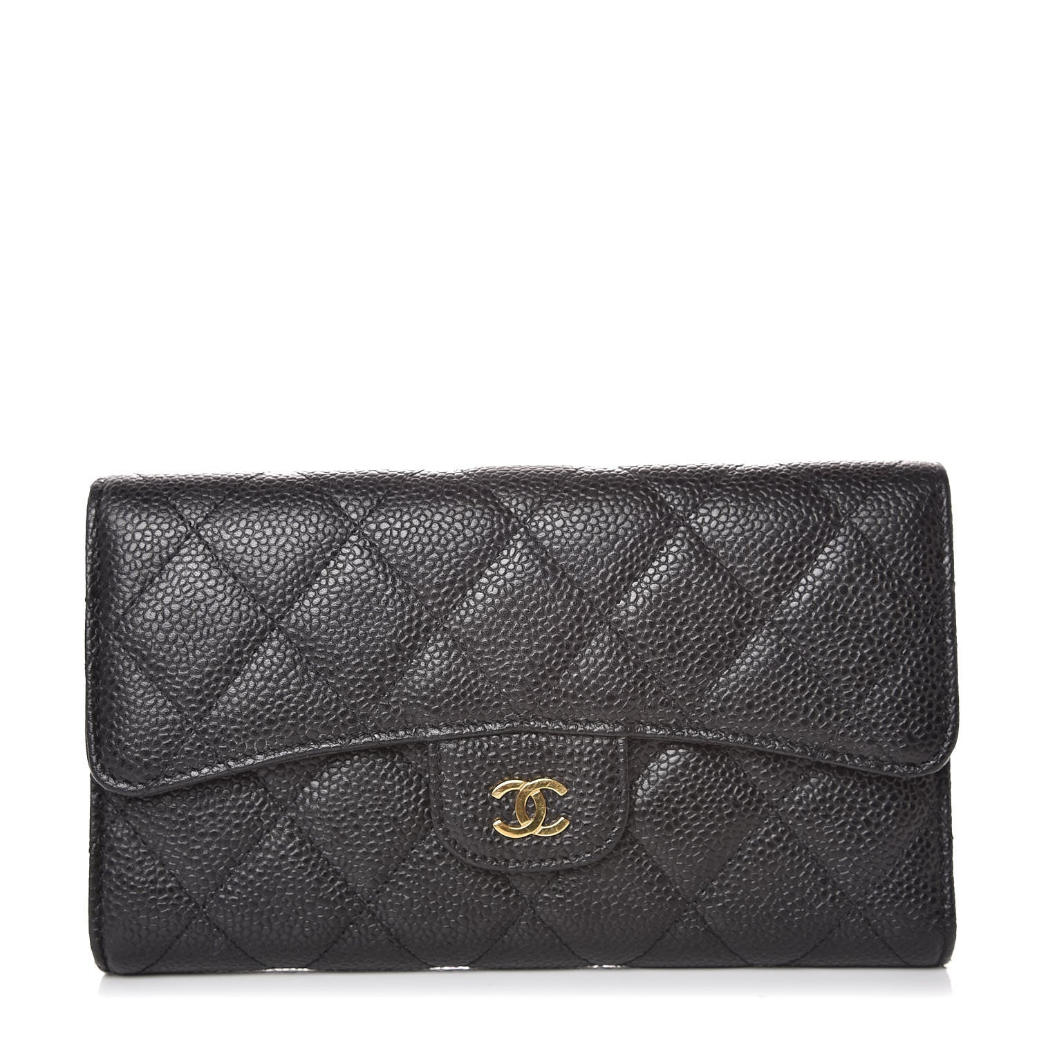 Chanel Caviar Quilted Large Flap Wallet Black 1 of 12