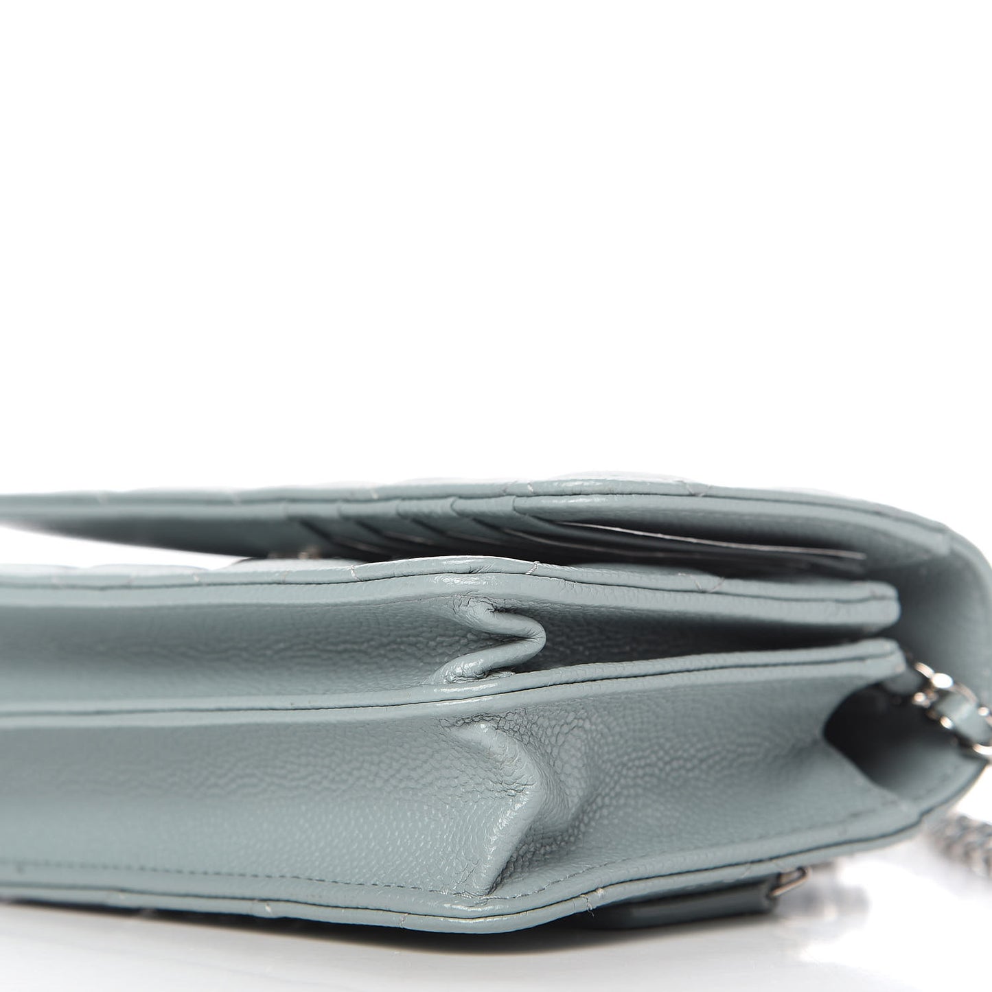 Caviar Quilted Mini Wallet On Chain WOC Blue