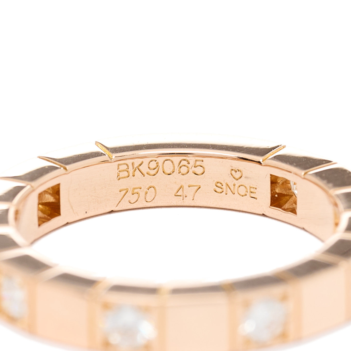 18K Pink Gold Diamond Lanieres Half Eternity Band Ring 47 4