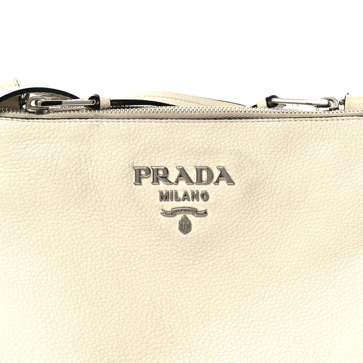 Vitello Phenix Double Zip Crossbody Bag Bianco