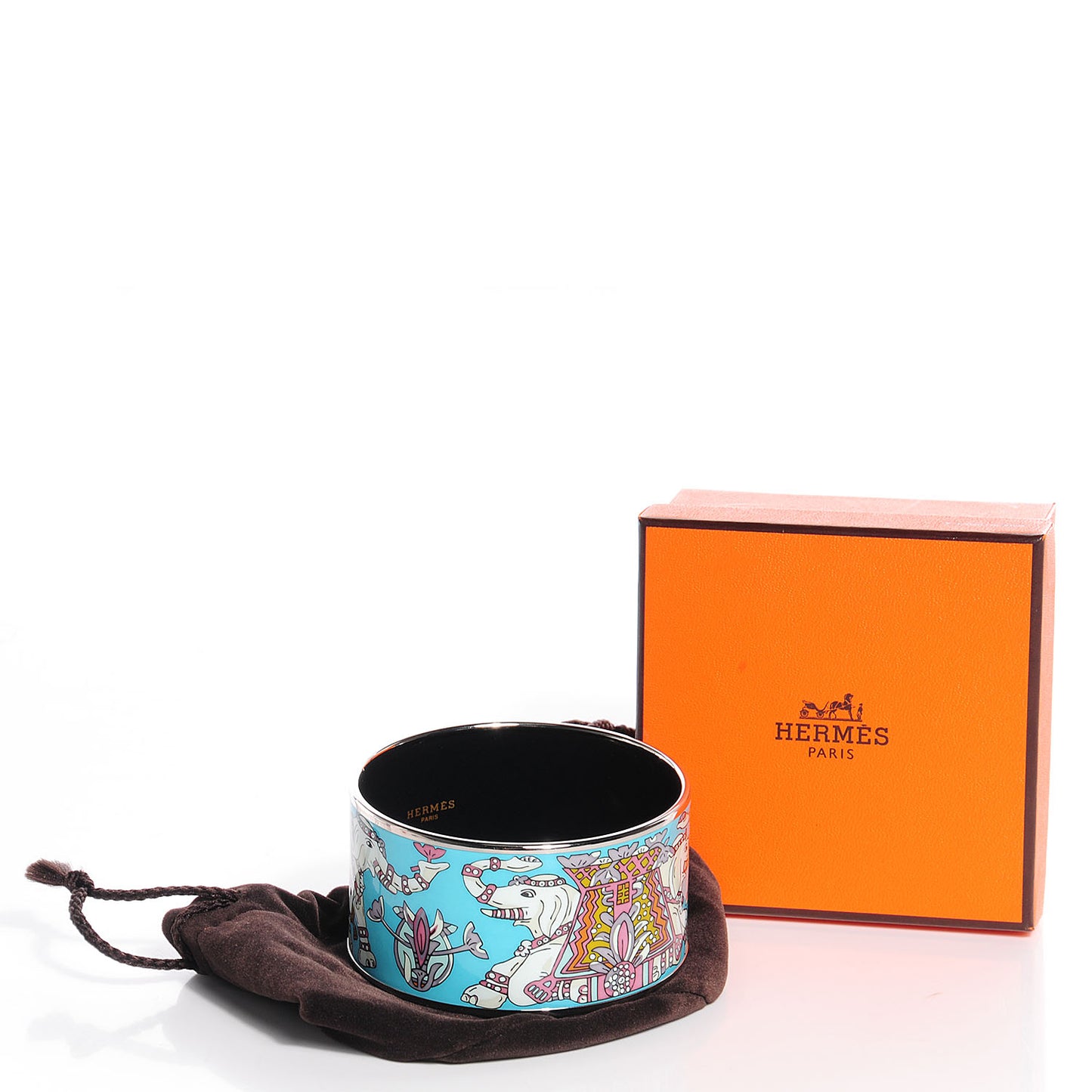 Enamel Printed Elephant Torana Extra Wide Bracelet 65