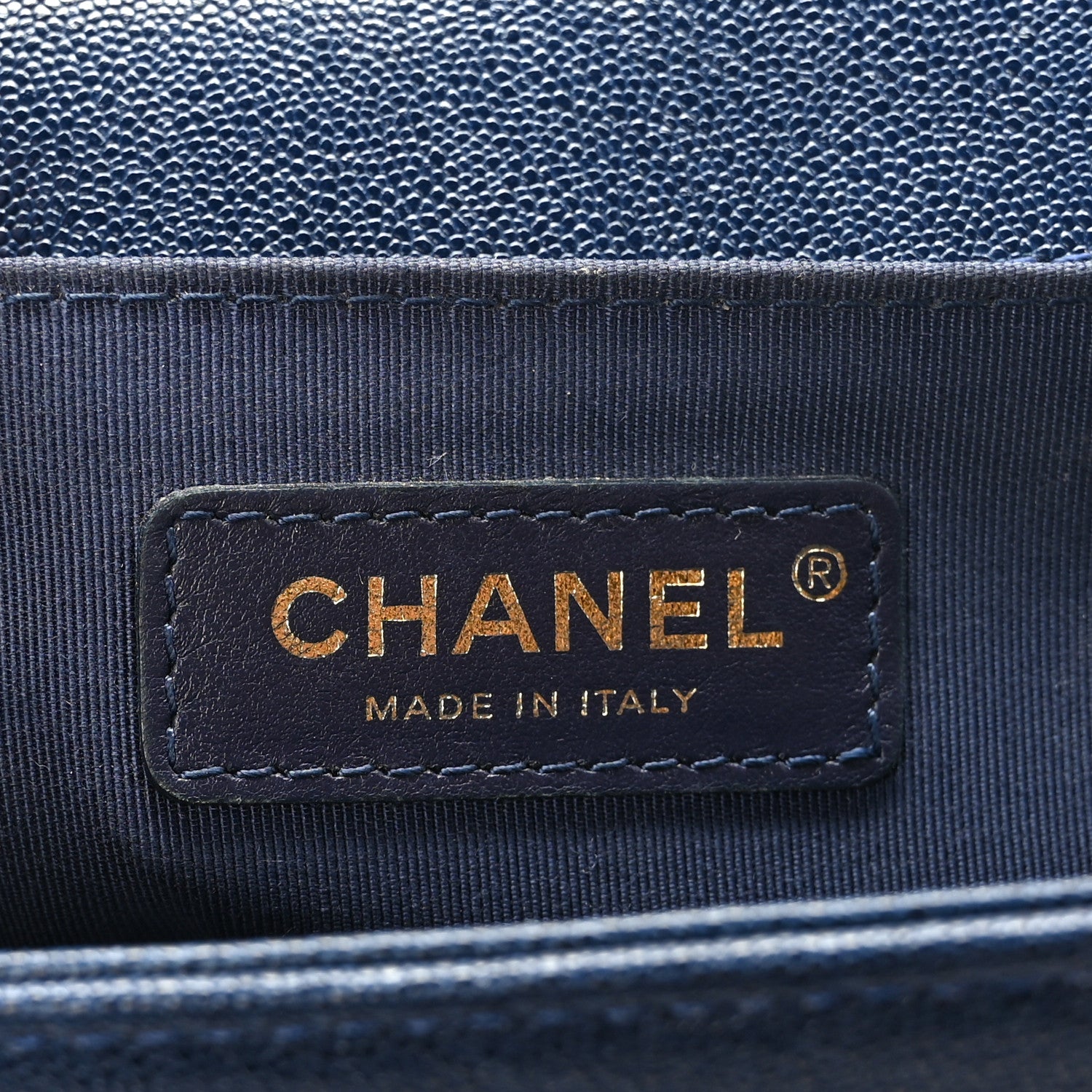 Chanel Caviar Quilted Medium Boy Flap Navy 7 of 9