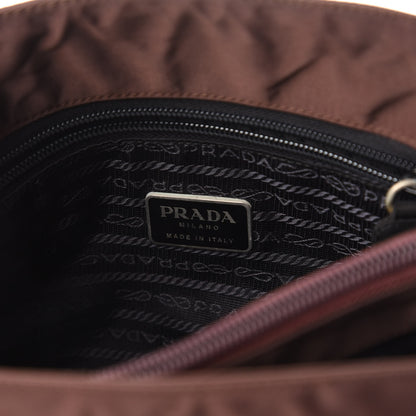 Prada Tessuto Nylon Shoulder Bag Brown 8 of 9