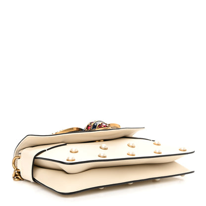 Gucci Nappa Pearl Studded Mini Queen Margaret Broadway Shoulder Bag Mystic White 4 of 9