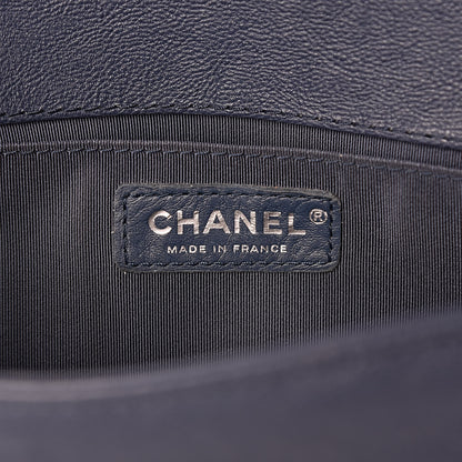 Chanel Calfskin Quilted Medium Top Handle Boy Flap Blue 5 of 11