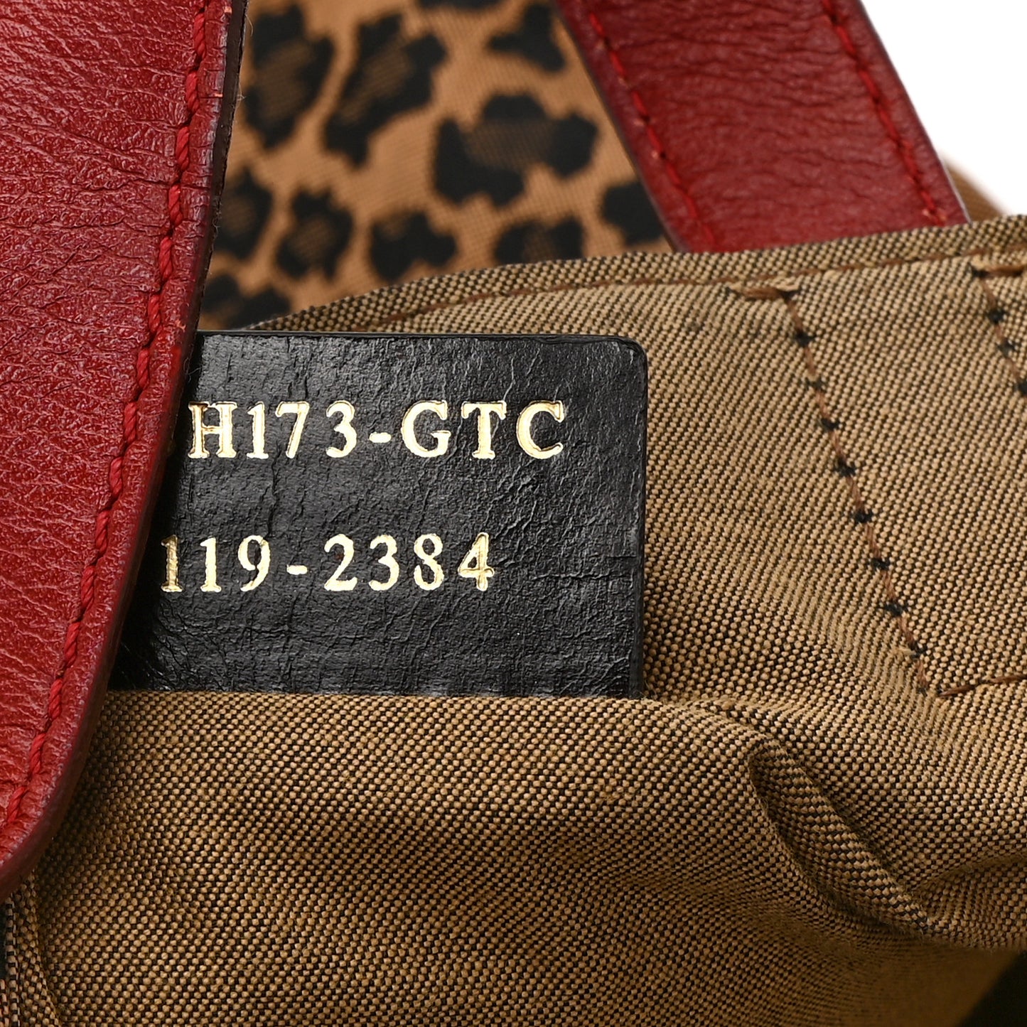 Jacquard Leopard Print Shopping Tote Brown Red