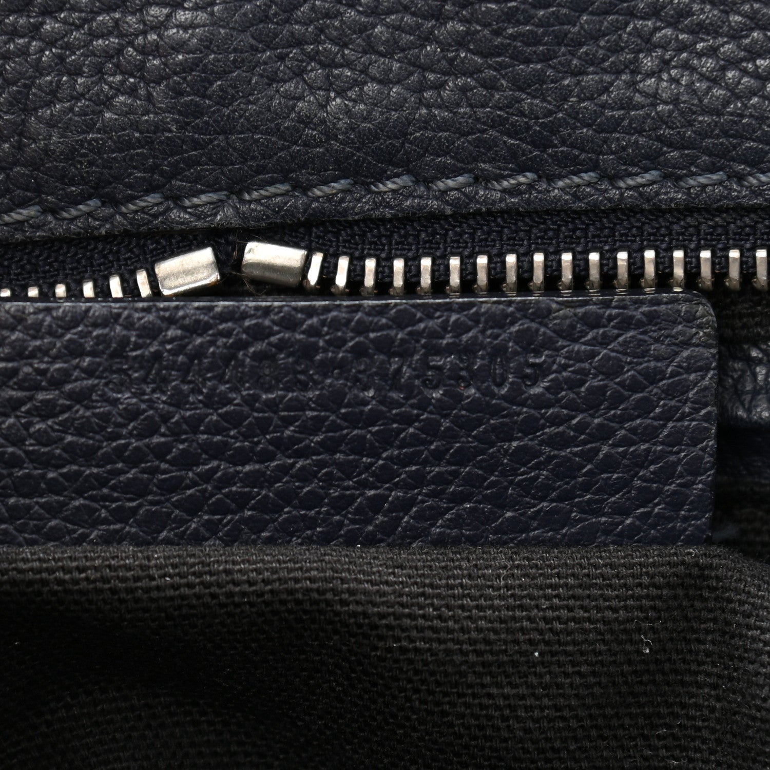 Alexander McQueen Pebbled Calfskin Large Skull Padlock Zip Around Tote Navy 7 of 15