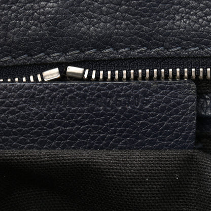 Alexander McQueen Pebbled Calfskin Large Skull Padlock Zip Around Tote Navy 7 of 15