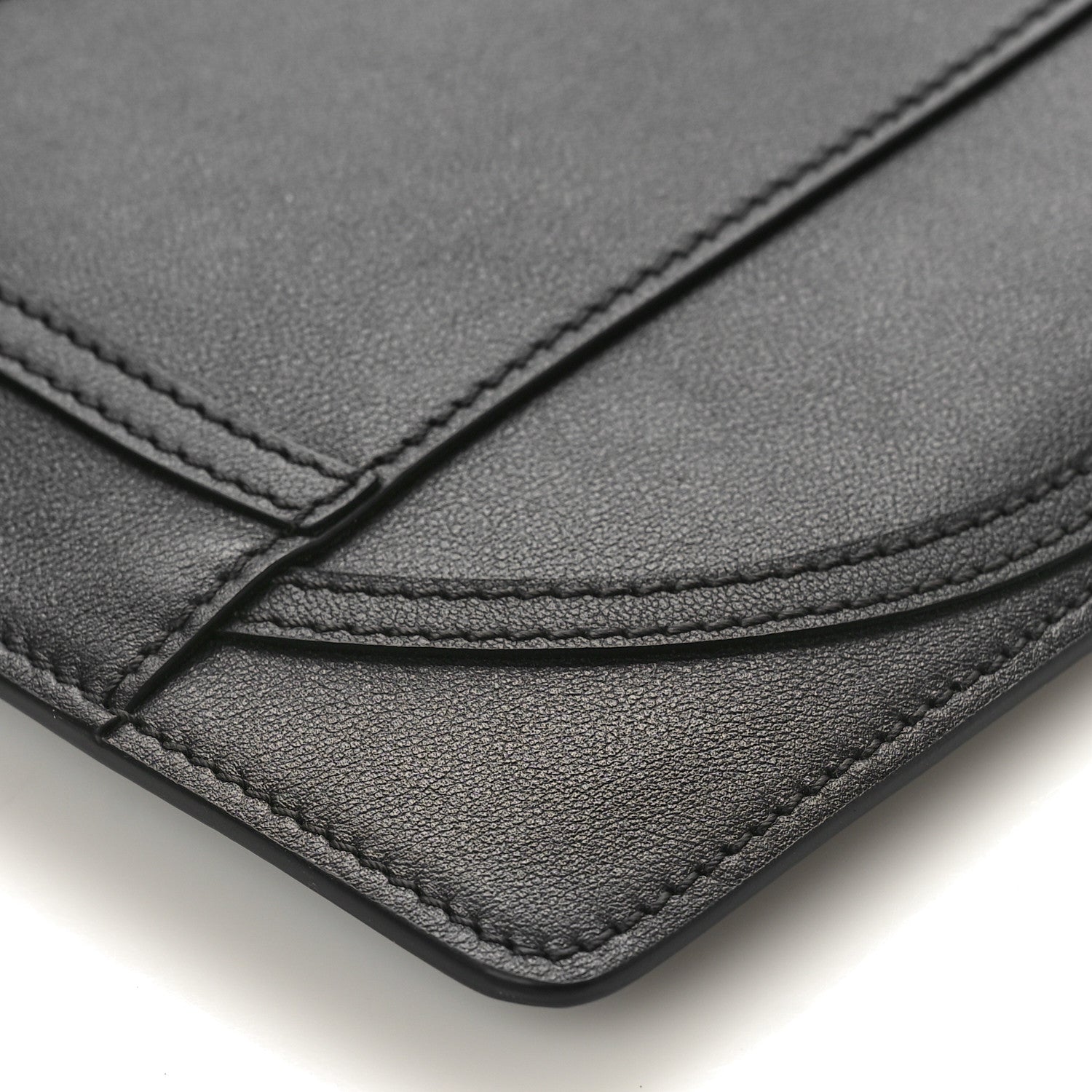 Valentino Garavani Calfskin VLogo Stitched Inlay Zip Pouch Black 8 of 8