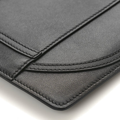 Valentino Garavani Calfskin VLogo Stitched Inlay Zip Pouch Black 8 of 8