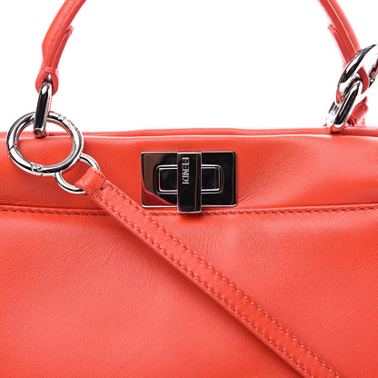 Fendi Nappa Mini Peekaboo Iconic Satchel Papavero 11 of 11