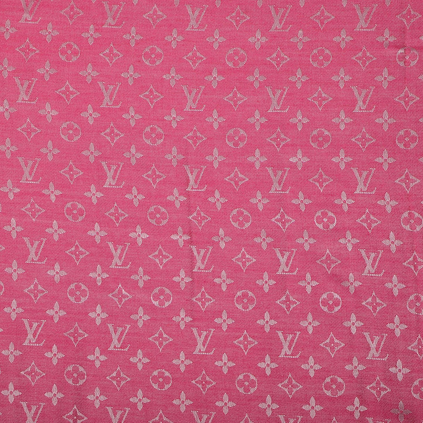 Silk Wool Monogram Denim Shawl Pivoine