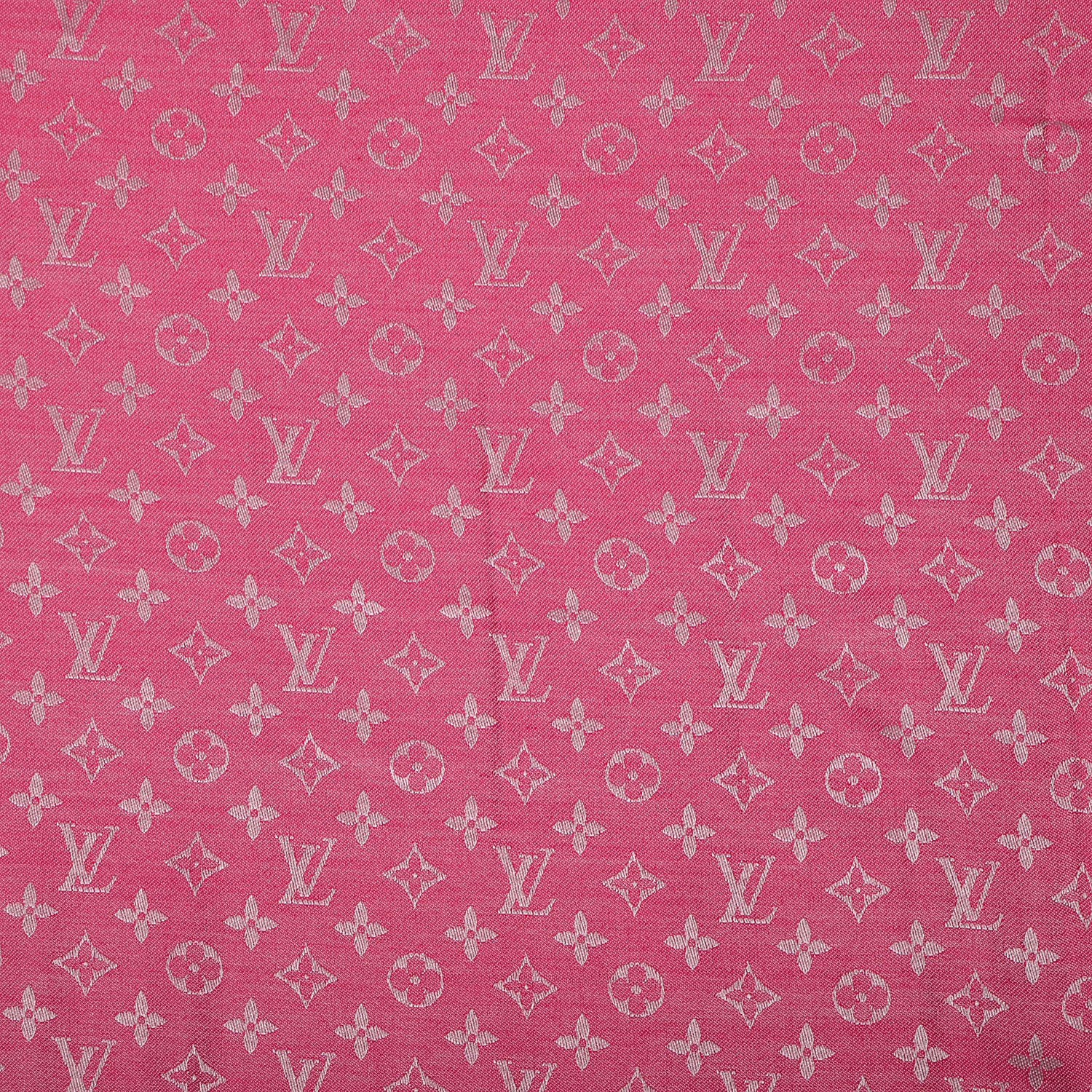 Louis Vuitton Silk Wool Monogram Denim Shawl Pivoine 1 of 5