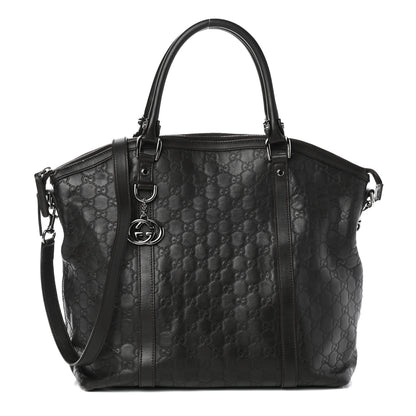 Gucci Guccissima Large GG Charm Convertible Dome Satchel Dark Brown 1 of 8