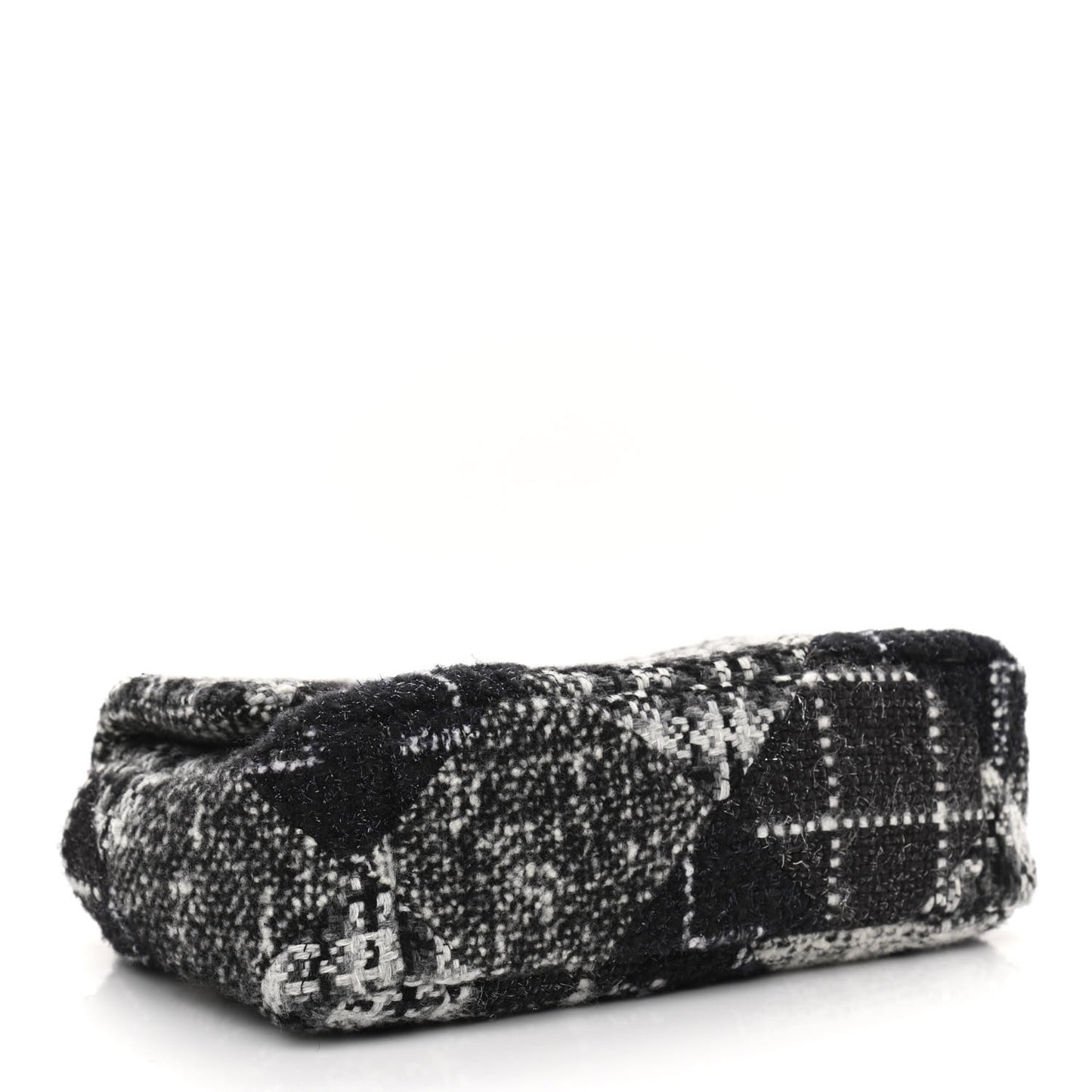 Tweed Quilted Medium Chanel 19 Flap Black White