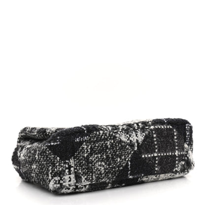 Chanel Tweed Quilted Medium Chanel 19 Flap Black White 4 of 10