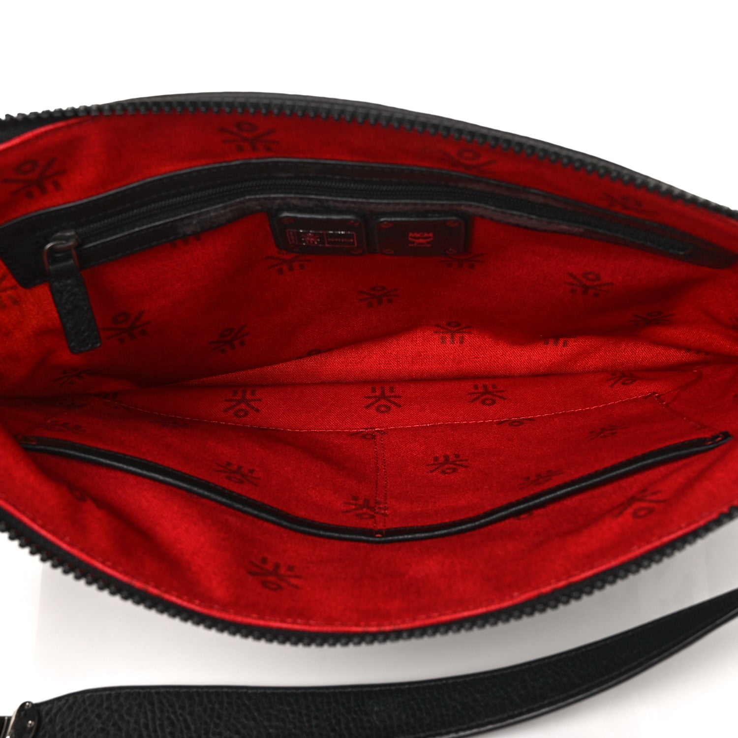 MCM X Ekocycle Visetos Wristlet Pouch White Black 5 of 8