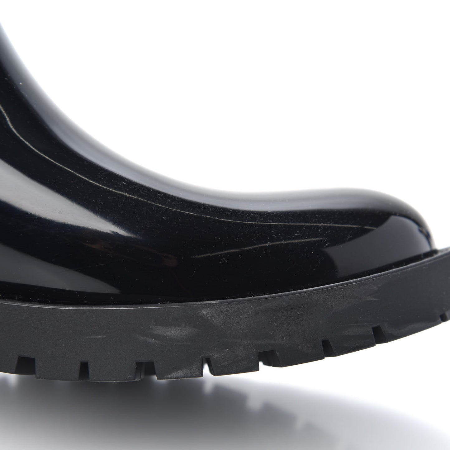 Rubber Embossed Monogram Drops Flat Half Boots 41 Black